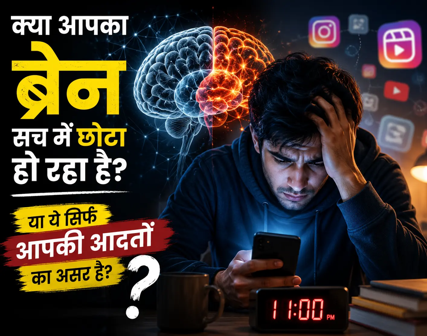 क्या आपका ब्रेन छोटा हो रहा है? तनाव, खराब नींद और स्क्रॉलिंग का दिमाग पर असर