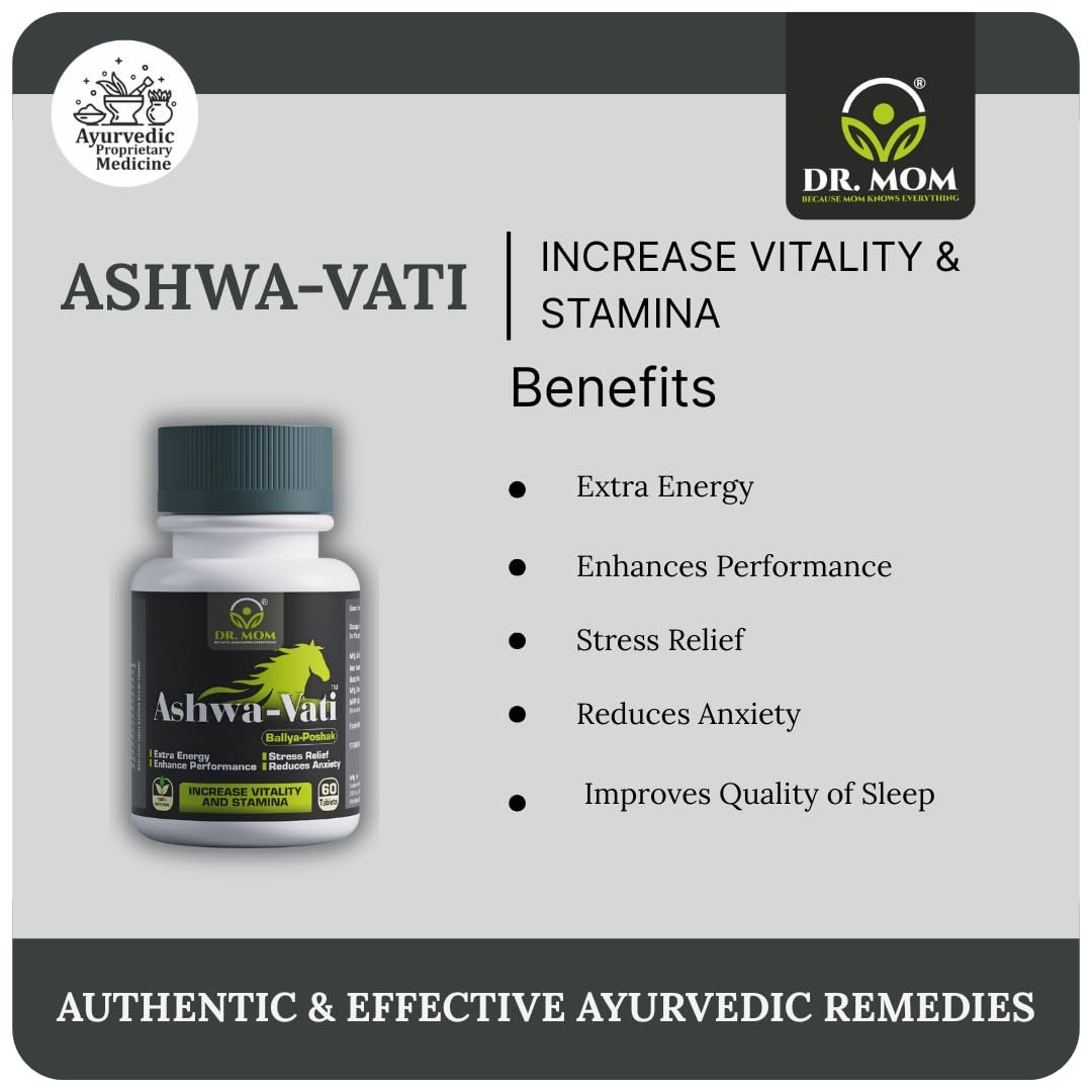 Ashwa Vati Regular Tablets For Stamina Stress and Anxiety - 60 Tabs. image 4
