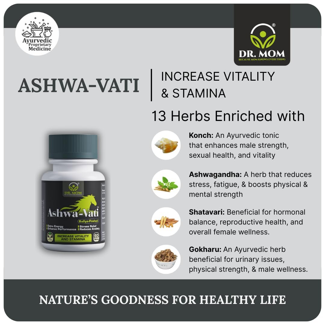Ashwa Vati Regular Tablets For Stamina Stress and Anxiety - 60 Tabs. image 5