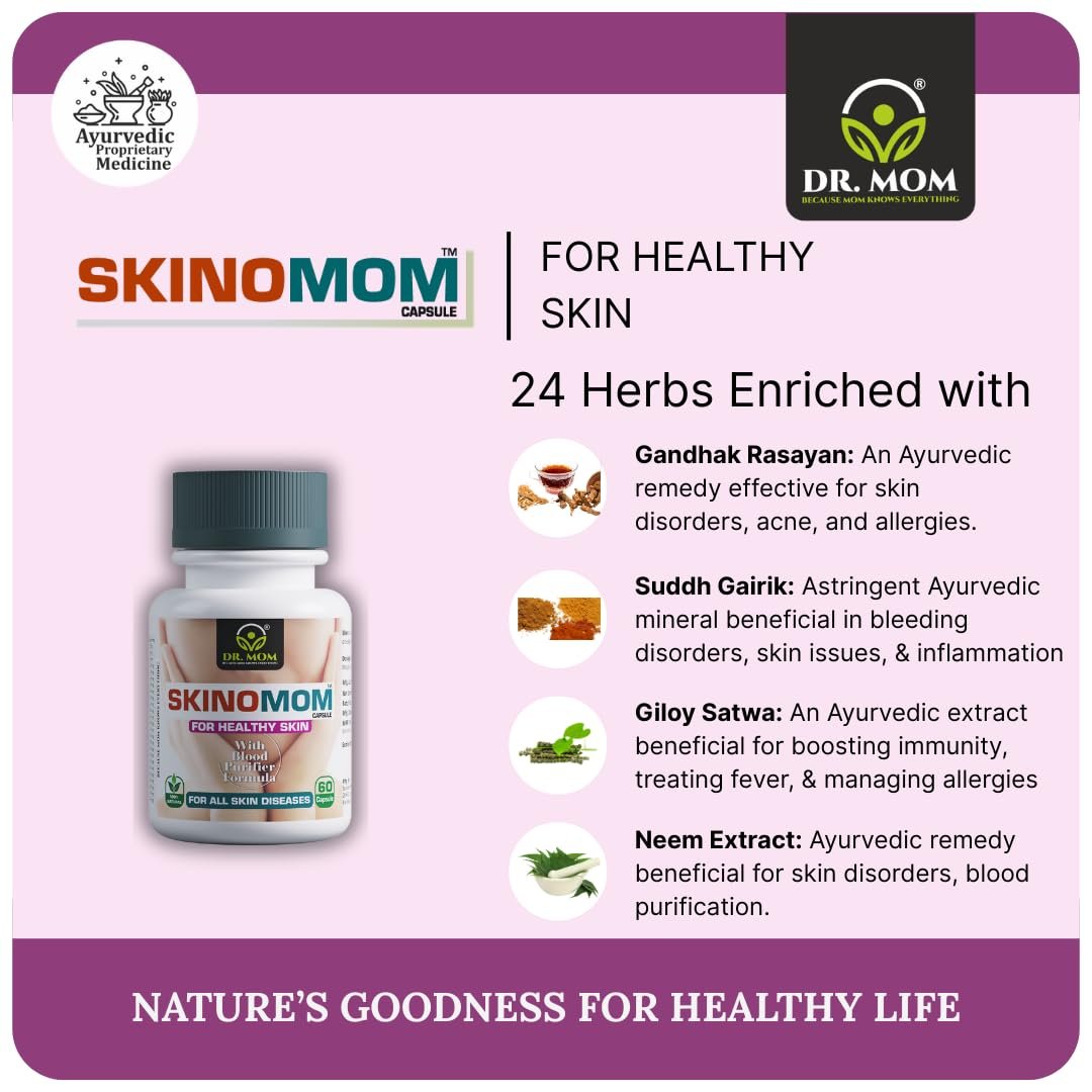 Skinomom Advance Capsules For Acne Pimple Scar | Blood Purify Formula 60 Capsules image 5
