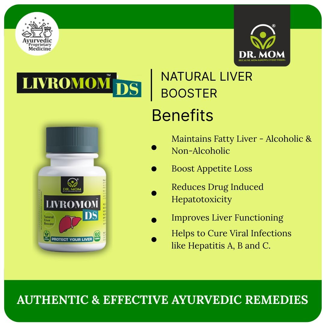 LivroMom DS Tablets | Best Ayurvedic Tablets for Liver Health 60 Tab. image 4
