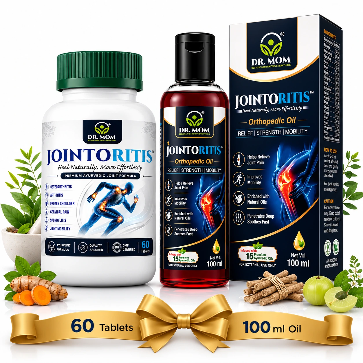 Jointoritis Oil & Tablets - Ayurvedic Combo for Joint Pain Relief