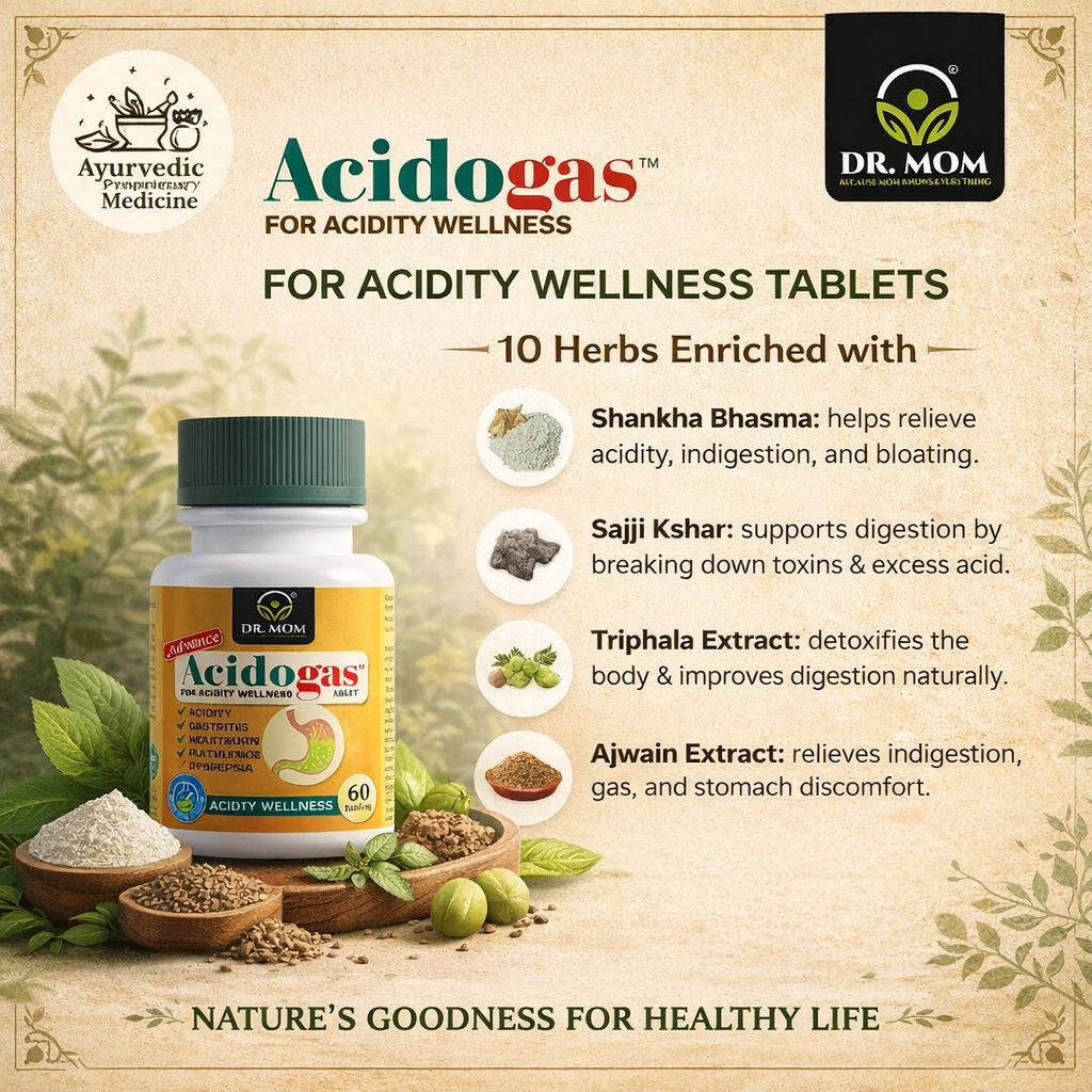 Acidogas Advance Ayurvedic Tablets For Acidity Gas and Gut Health - 60 Tabs. image 2
