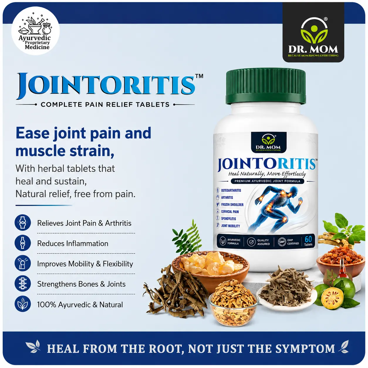Jointoritis Tablet | Best Ayurvedic Tablets for Arthritis & Joint Pain 1x60 tab. image 2