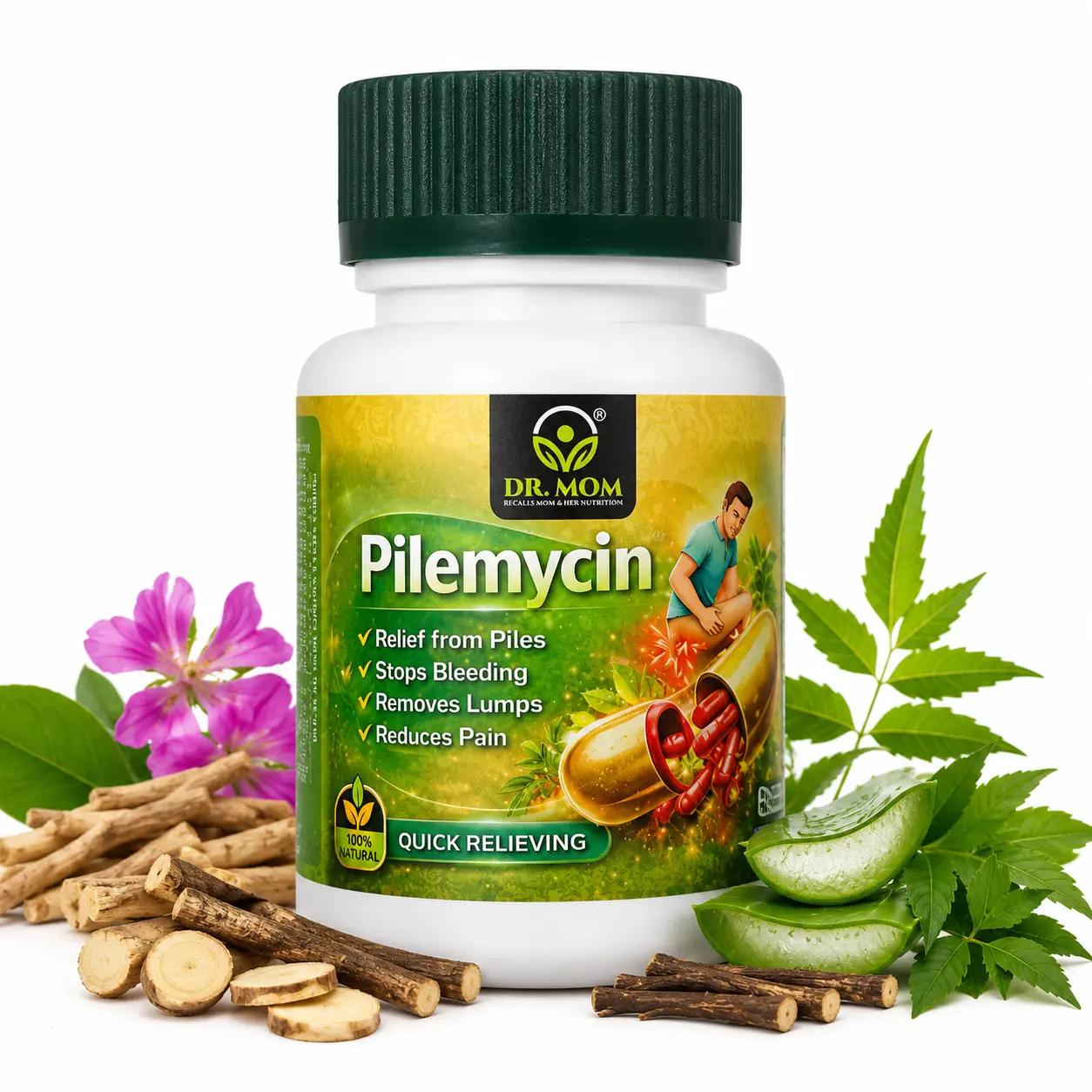 Pilemycin Capsule | Ayurvedic Capsules for Piles 60 Capsules image 1