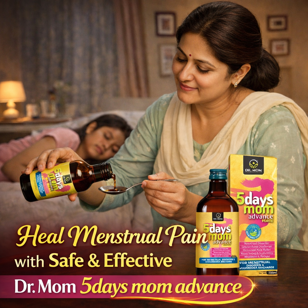 5Days Mom Advance Forte Syrup For Period Pain, White Discharge, Mood Swing & Cramps image 4