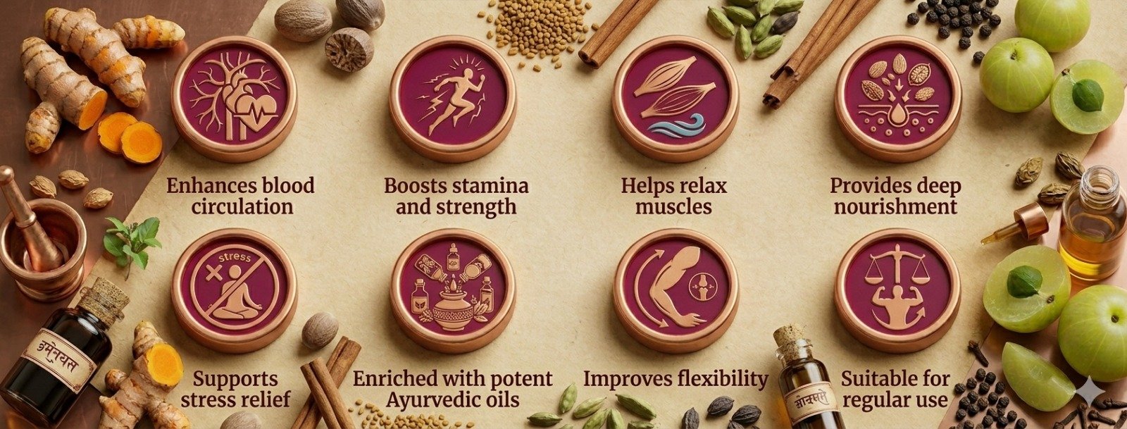 Ashwa Urja Massage Oil | Best Ayurvedic Massage Oil for Men 15ml features