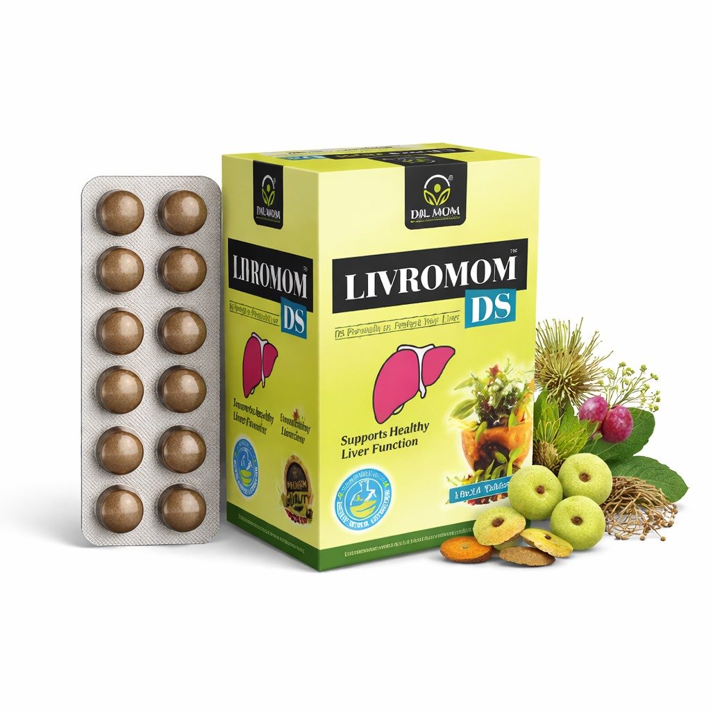 Livromom DS  Advance Tablets For Alcoholic and Drug Induced Liver | 10x10 Tabs - 3 Month Pack - Ayurvedic Medicine by Dr. Mom Herboveda