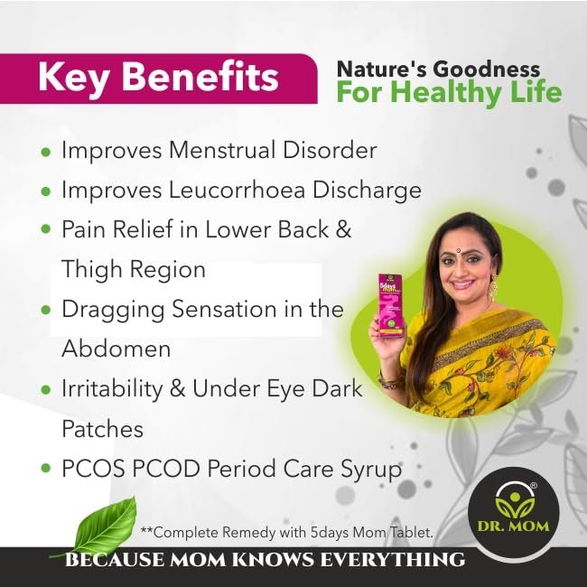 5 Days Mom Forte Combo Pack For Period Pain - Syrup 200ml | 10x10 Tablets image 5