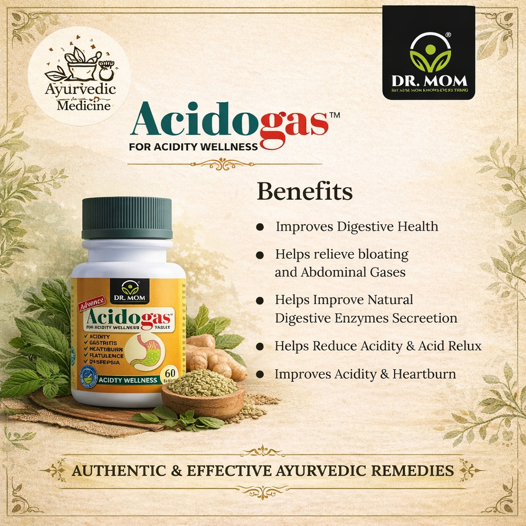 Acidogas Advance Ayurvedic Tablets For Acidity Gas and Gut Health - 60 Tabs. image 4