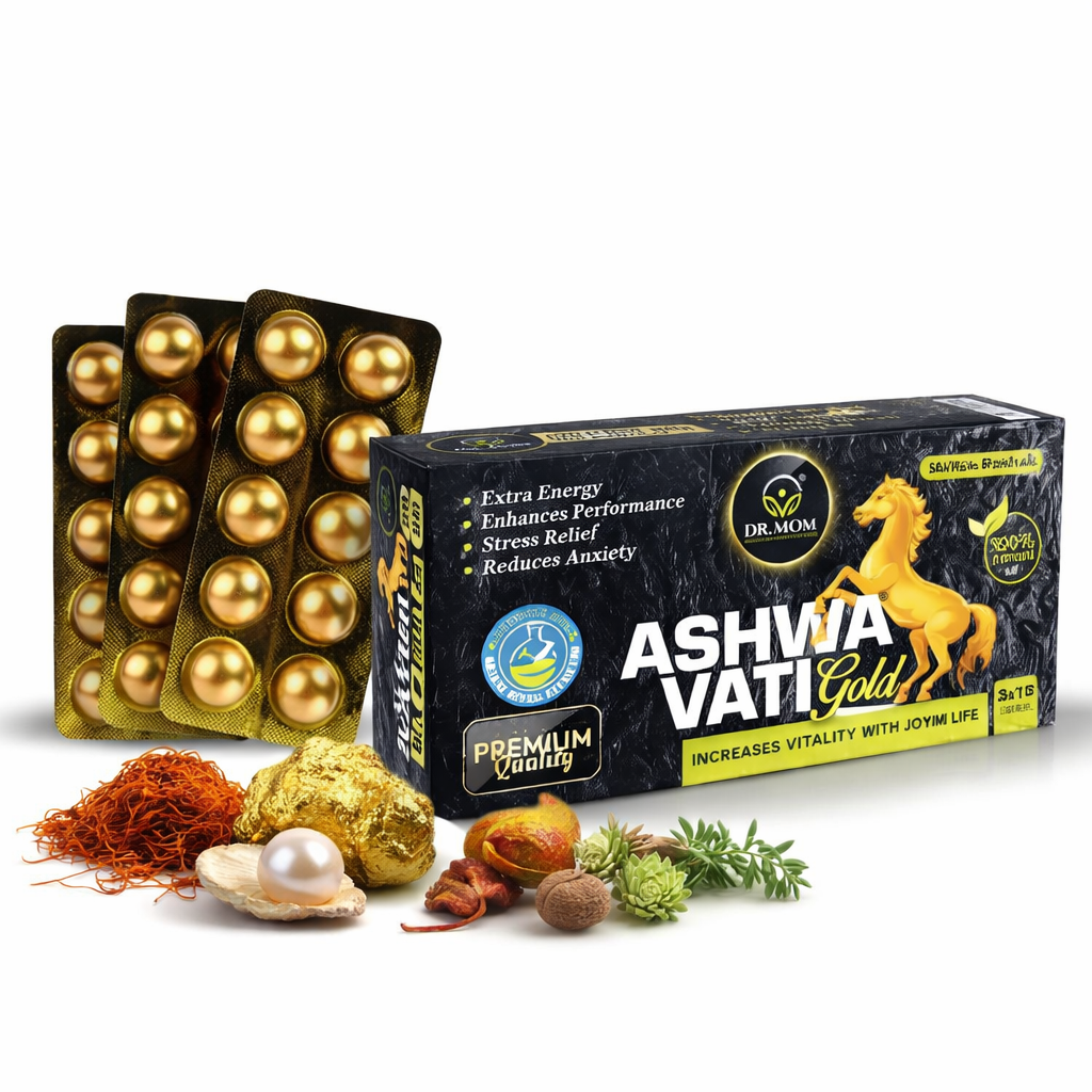Ashwa Vati Gold Tablets For Men - Extra Energy 3x10Tabs - Ayurvedic Medicine by Dr. Mom Herboveda