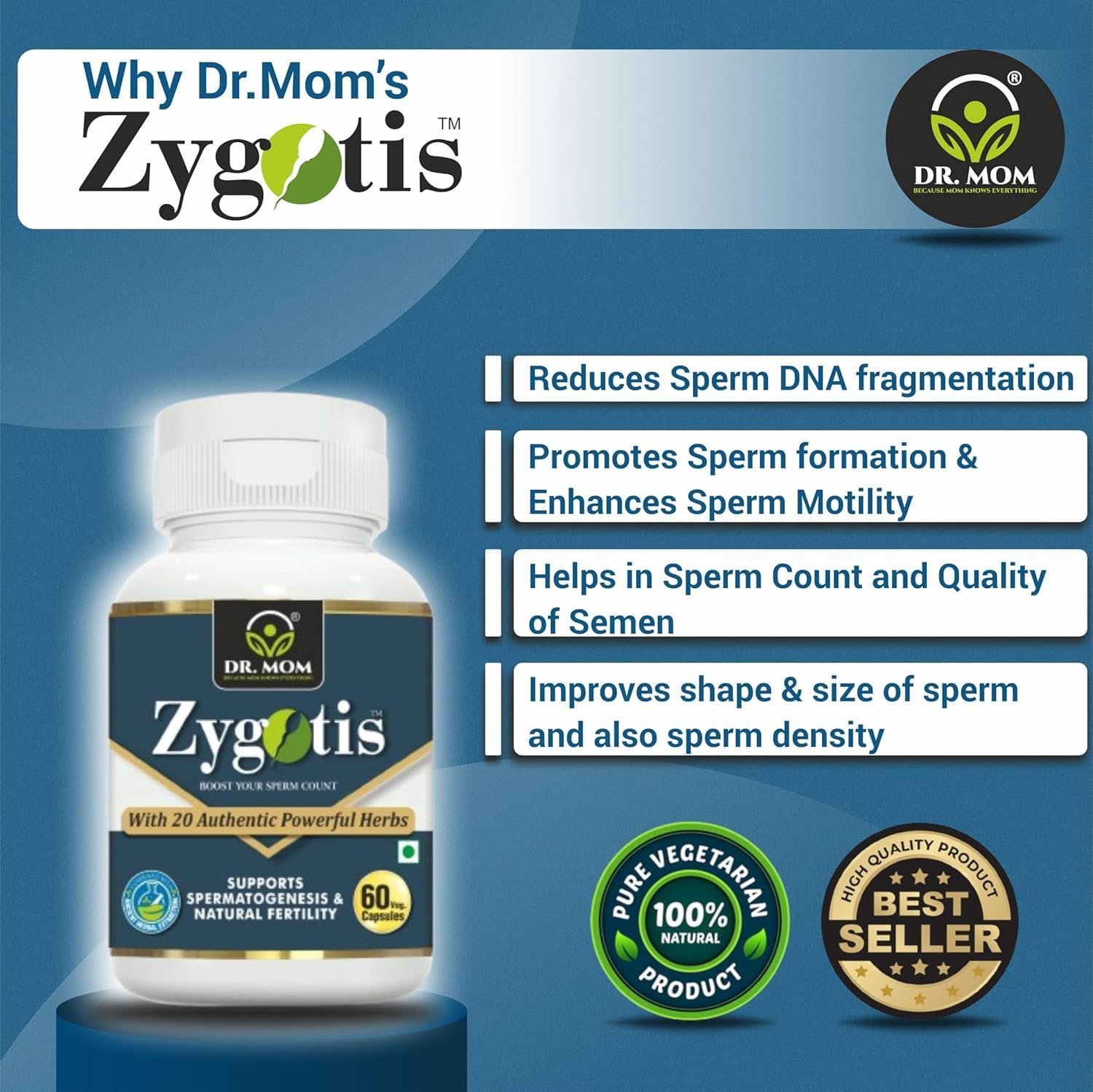 Zygotis Capsule Ayurvedic Medicine for Sperm Count & Motility - 60 Cap. image 3