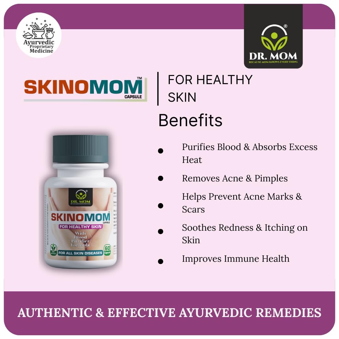 Skinomom Advance Capsules For Acne Pimple Scar | Blood Purify Formula 60 Capsules image 4